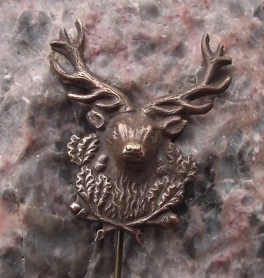 Vintage Large Antler Horns Stag Deer Head Hunting Hunters Pin Badge