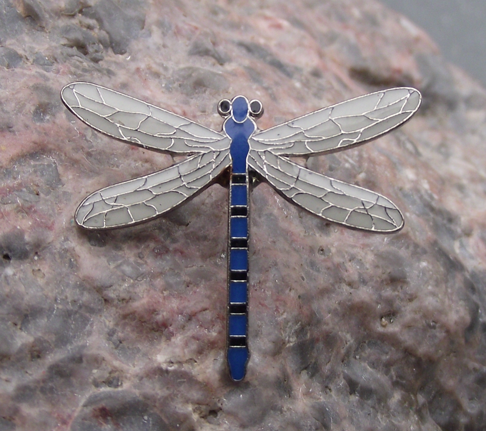 American Blue Damselfly Zygoptera Dragonfly Flying Insect Pin Badge