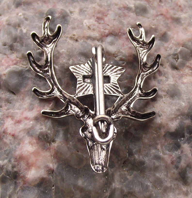 Vintage German Hunting Saint St Hubert Holy Cross Stag Head Hunters Pin Badge