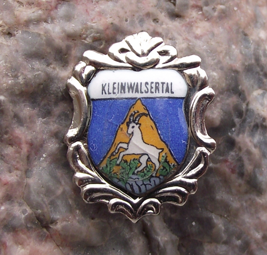 Vintage Austria Kleinwalsertal Alps Mountain Village Coat of Arms Pin Badge