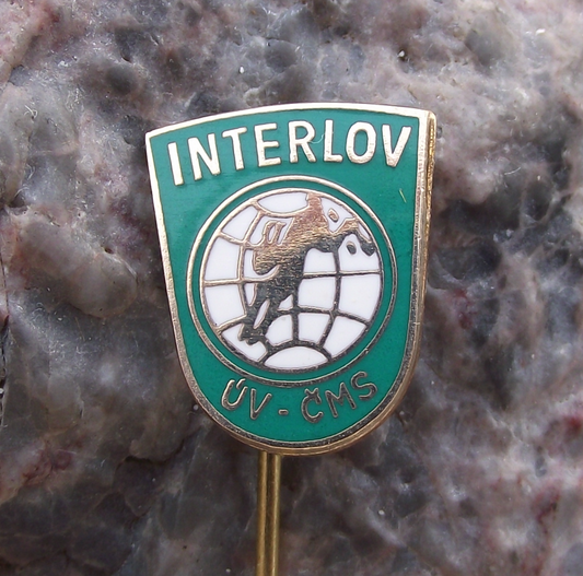 Vintage Interlov Czech Hunting Association CMS Prague Hare Pin Badge