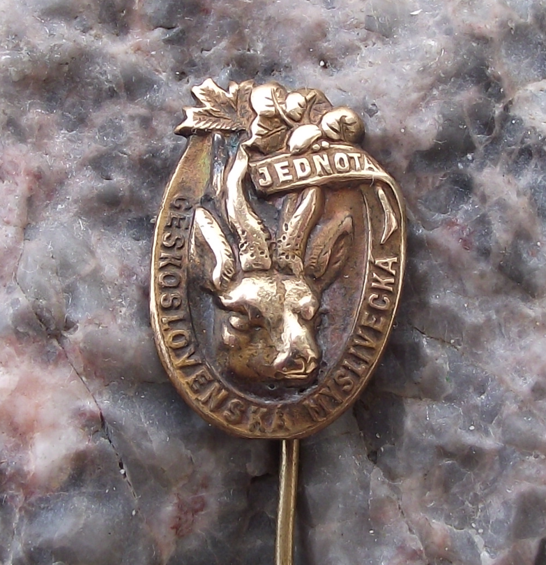 Vintage CSMJ Czechoslovakia Hunting Union Stag Deer Head Logo Members Pin Badge