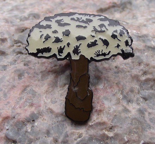 North American Old Man of the Woods Mushroom Toadstool Brooch Tie Pin Badge