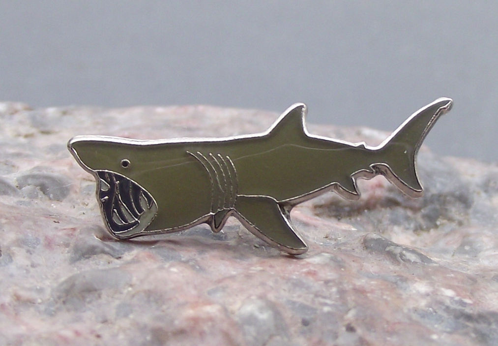 Basking Shark Big Mouthed Seaside Open Sea Wildlife Megamouth Pin Badge