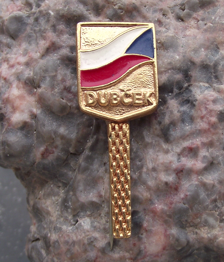 Vintage President Alexander Dubcek Czech Communist Leader Voting Pin Badge