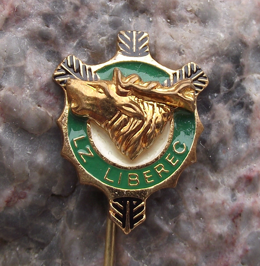 Vintage Czech Hunting Association CMS LZ Liberec Deer Stag Pin Badge