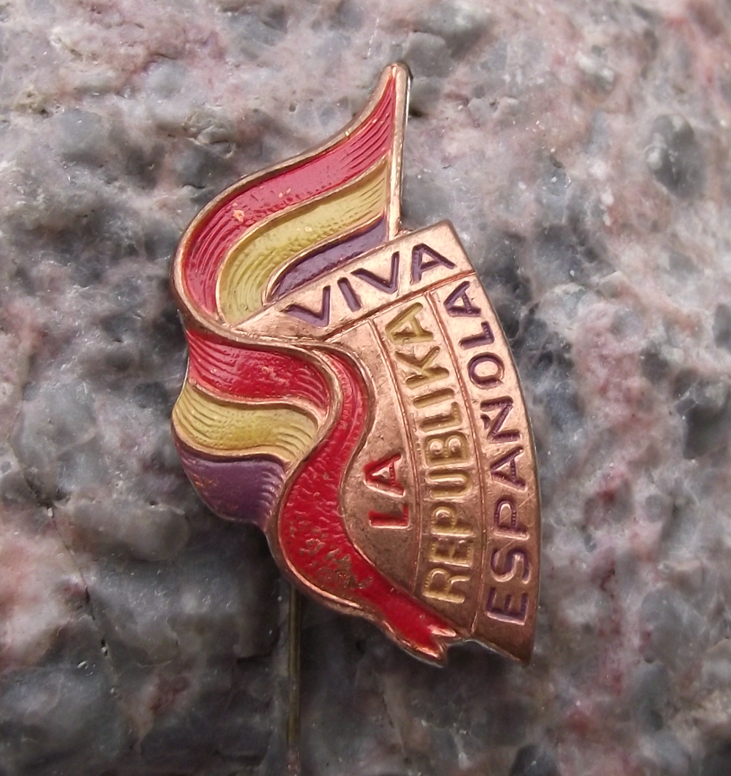 1930's Viva La Republika Espanola Spanish Civil War Political Pin Badge