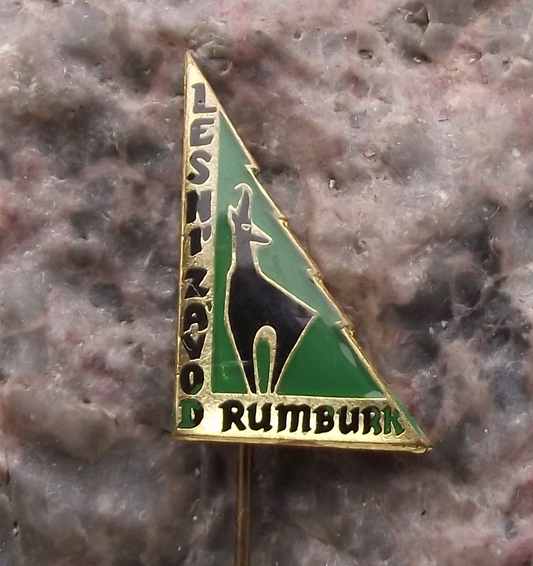 Vintage Czech Hunting Association CMS LZ Rumburk Deer Stag Pin Badge