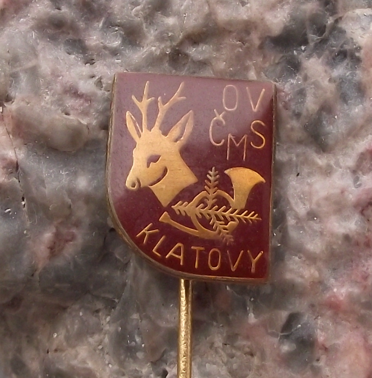 Vintage CMMJ Czech Hunting Association CMS Klatovy Pin Badge