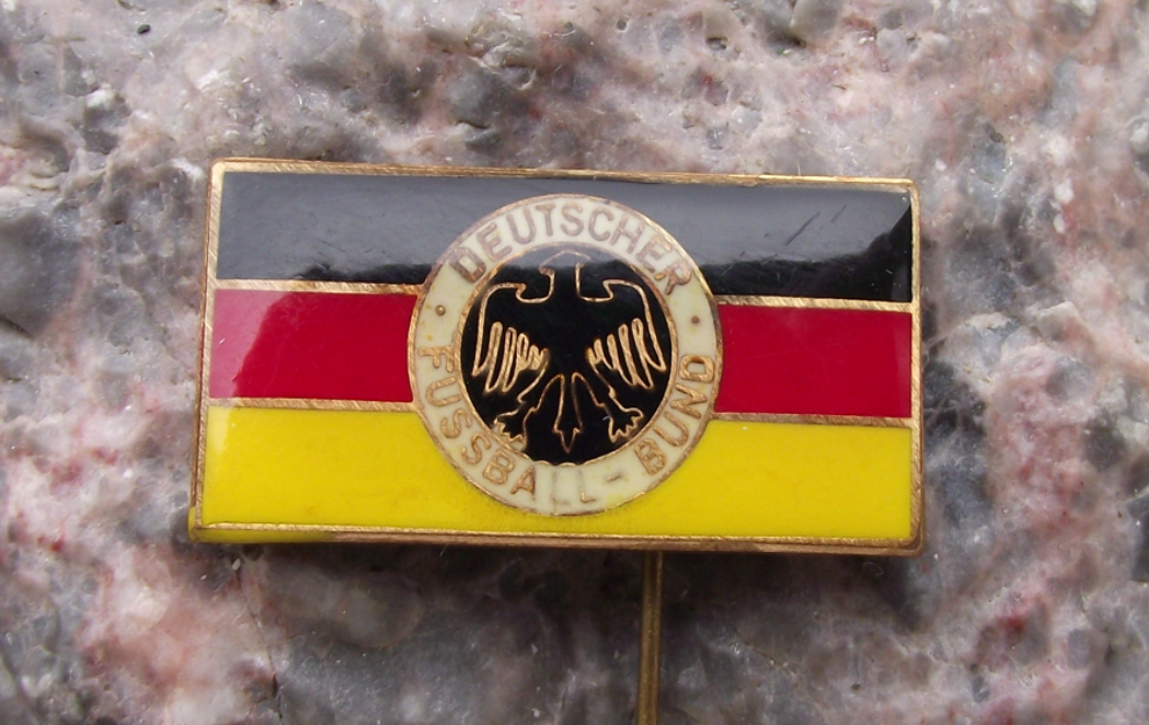 Vintage Black Eagle West Germany Football Association Flag Pin Badge