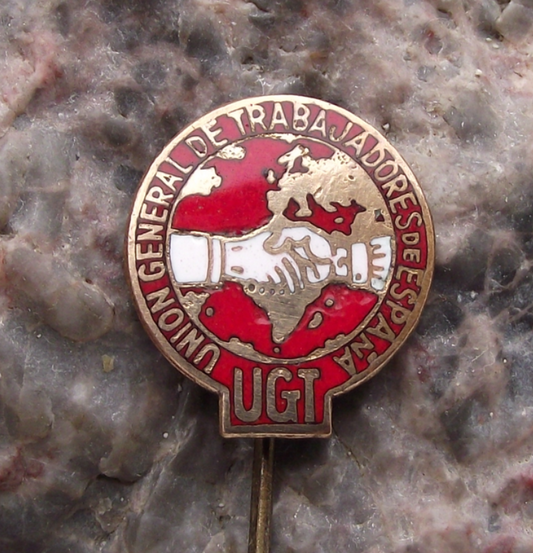 Vintage UGT Union General de Trabajadores Spanish Trade Union Pin Badge