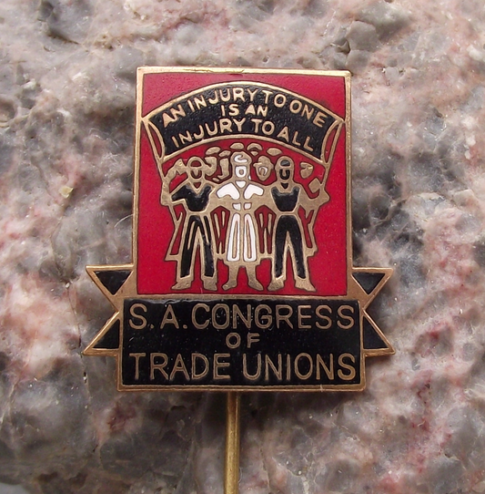 Vintage South African Congress of Trade Unions SACTU Pin Badge