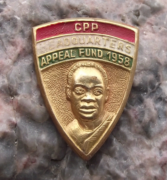 1959 Francis Kwame Nkrumah Ghana Prime Minister CPP Party Pin Badge