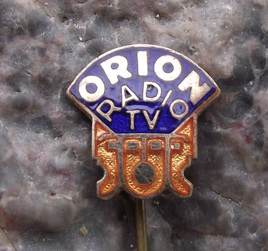 Vintage Orion Hungarian Electronics Radio Company Hungary Logo Pin Badge