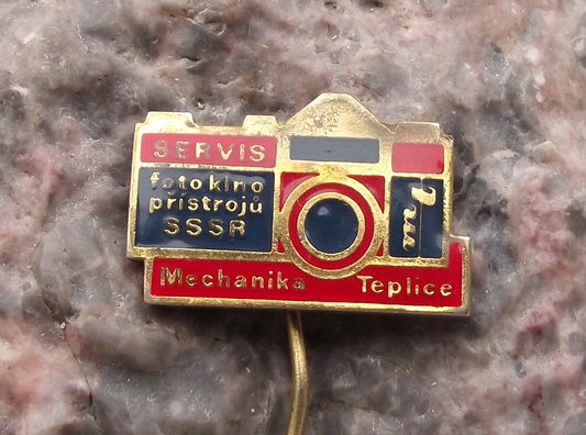 Vintage Soviet Union Camera Service Czechoslovakia Teplice Pin Badge