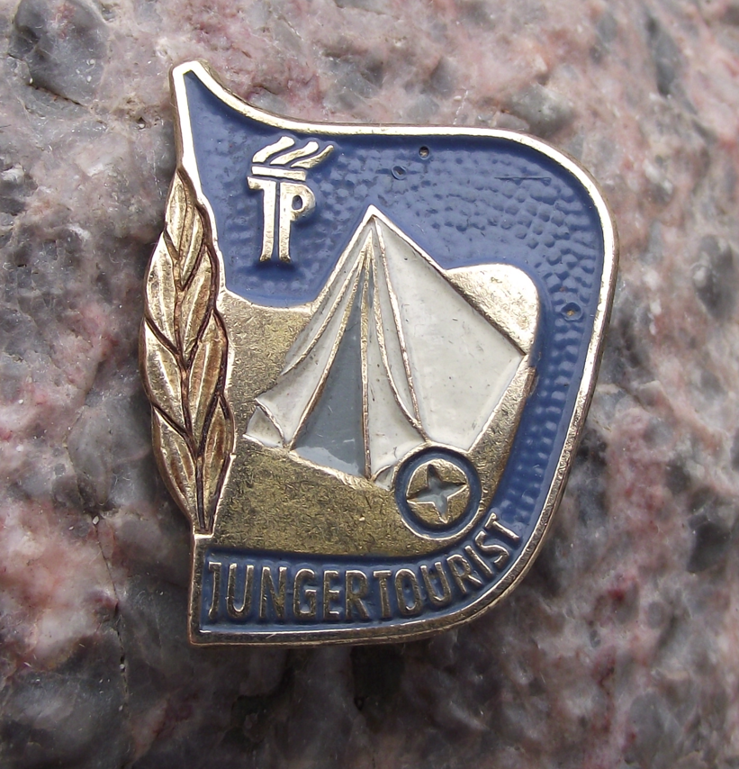 Vintage Ernst Thalmann Pioneers East German Junger Tourist Pin Badge