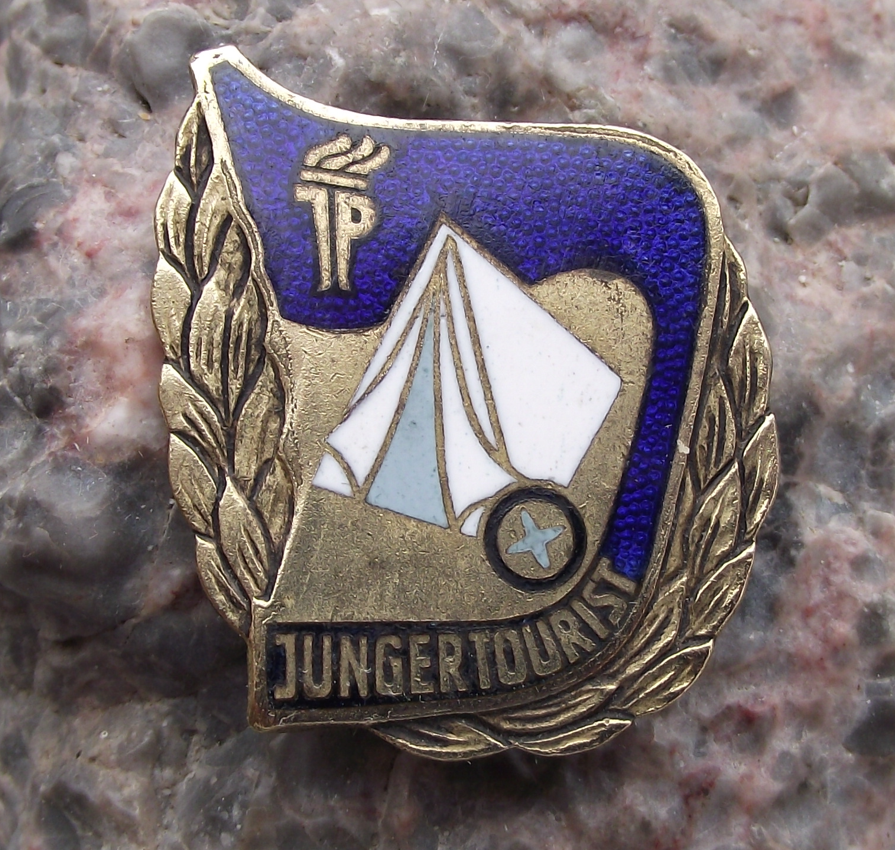 Vintage Ernst Thalmann Pioneers East German Junger Tourist Tent Pin Badge