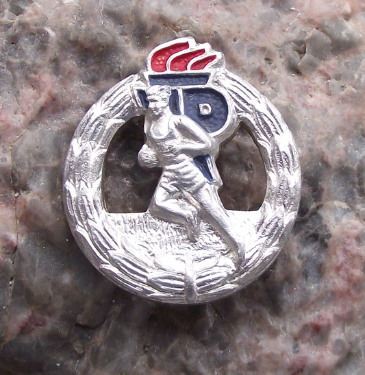 Vintage Thalmann Pioneer East Germany Youth Athletics Runner Award Pin Badge