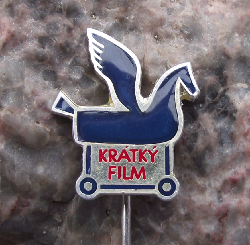 Vintage Kratky Film Winged Horse Logo Czechoslovak Film TV Studio Pin Badge