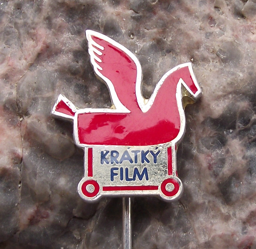 Vintage Kratky Film Winged Horse Logo Czechoslovak Film TV Studio Pin Badge