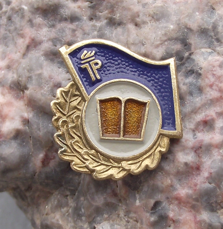 Vintage Thalmann Pioneers German Good School Work DDR Book Award Pin Badge