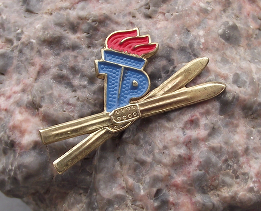 Vintage Thalmann Pioneer East Germany GDR Youth DDR Skiing Pin Badge