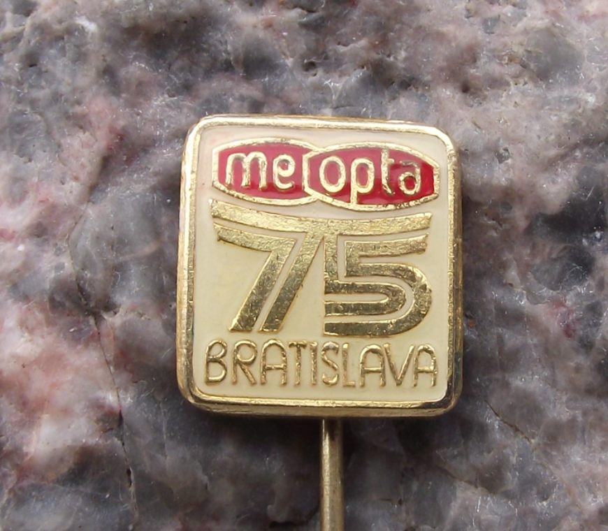 Vintage Meopta 75th Anniversary Bratislava Slovakia Camera Firm Pin Badge