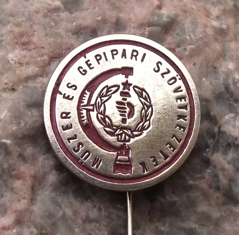 Vintage Hungary Trade Union of Machine and Instrument Workers Pin Badge