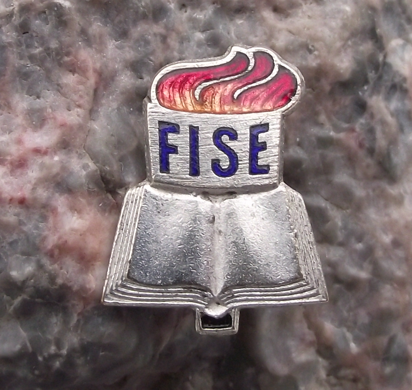 Vintage FISE World Teachers Federation Trade Union DDR East Germany Pin Badge