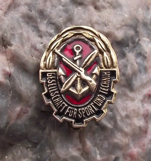 Vintage GST Gesellschaft Sport Technik East Germany DDR Anchor Pin Badge