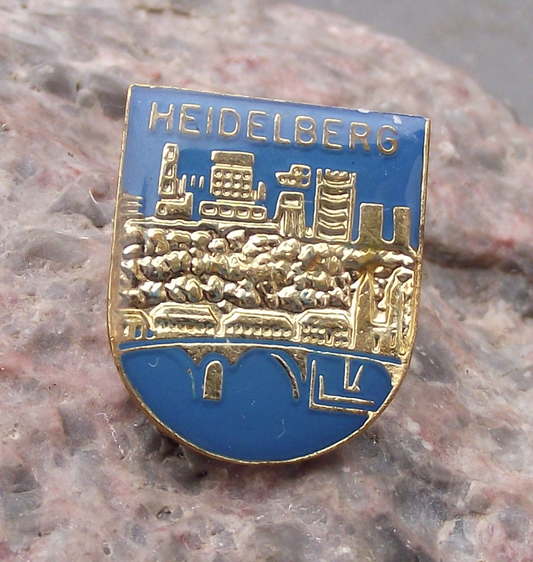 Heidelberg German City Skyline River Souvenier Pin Badge