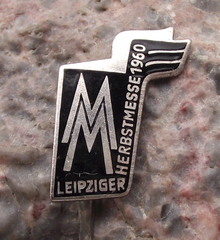 1960 MM Leipzig Messe East German Trade Fair DDR GDR Logo Pin Badge