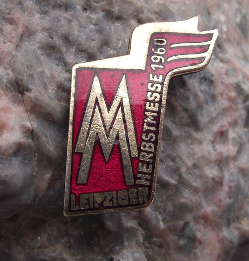 1960 MM Leipzig Messe East German Trade Fair DDR GDR Logo Pin Badge