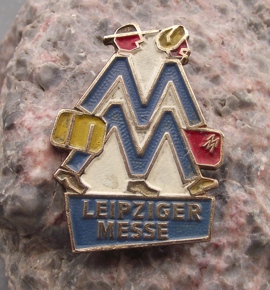 Vintage MM Leipzig Messe East German Trade Fair DDR GDR Pin Badge