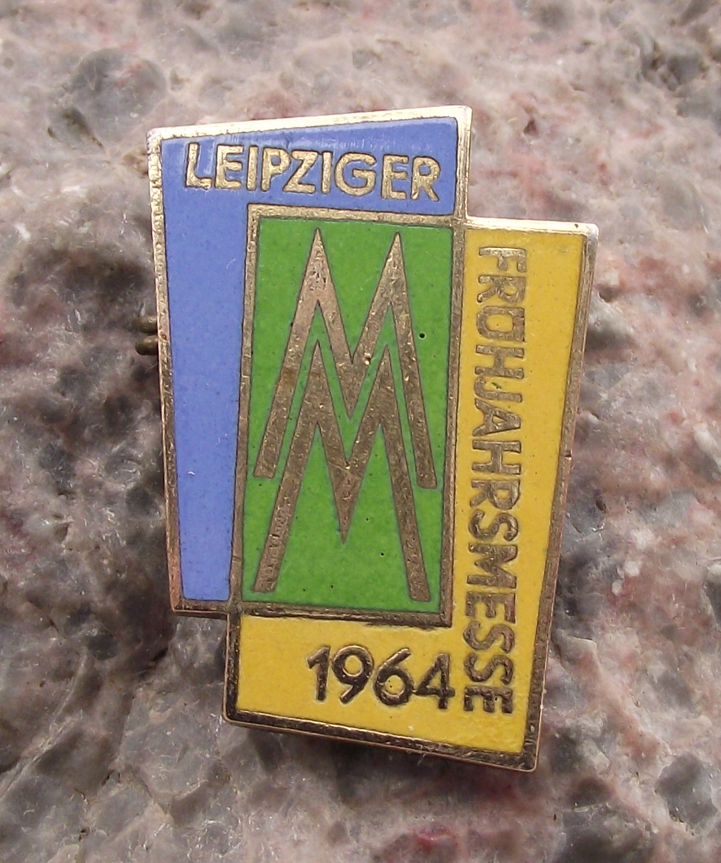 1964 MM Leipzig Messe East German Trade Fair DDR GDR Logo Pin Badge