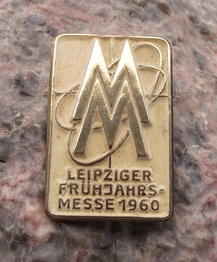 1960 MM Leipzig Messe East German Trade Fair DDR GDR Logo Pin Badge