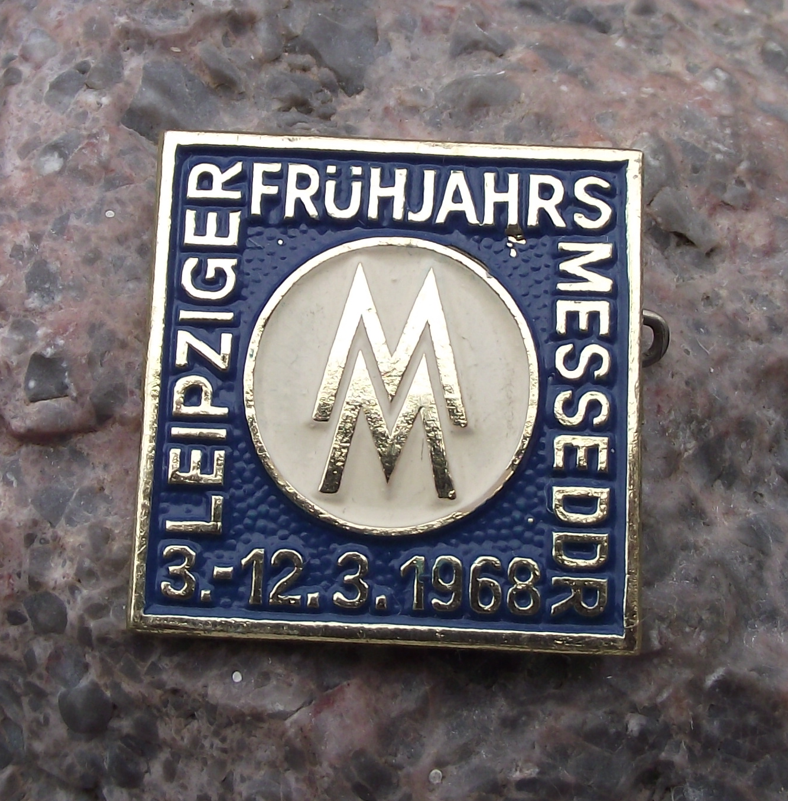 1968 MM Leipzig Messe East German Trade Fair DDR GDR Logo Pin Badge