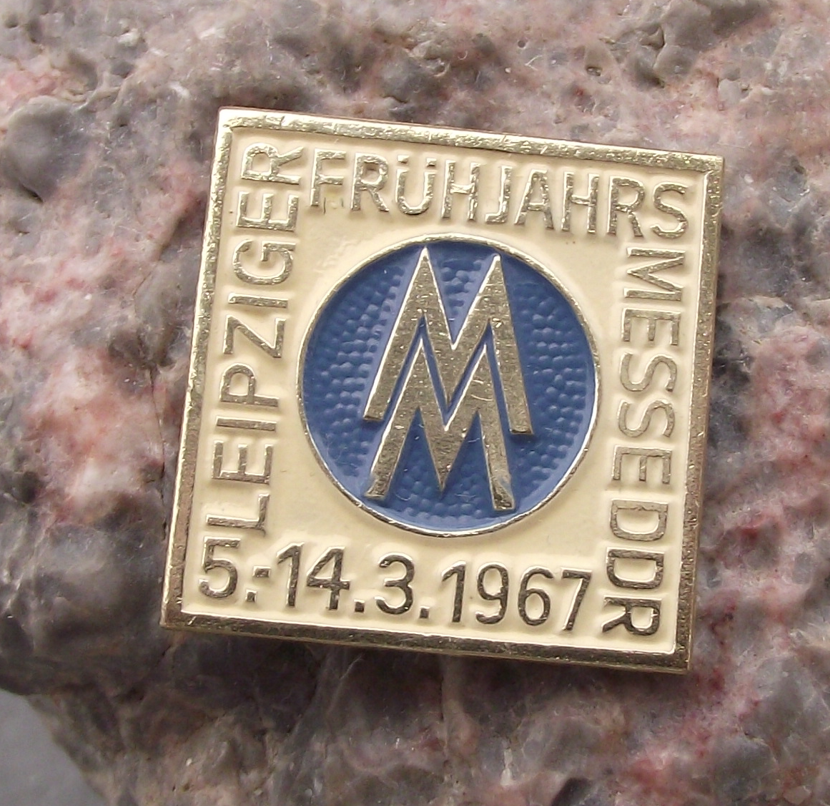 1967 MM Leipzig Messe East German Trade Fair DDR GDR Logo Pin Badge