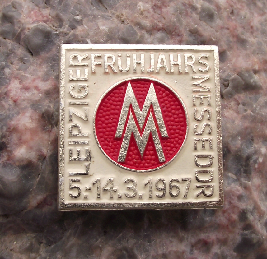 1967 MM Leipzig Messe East German Trade Fair DDR GDR Logo Pin Badge