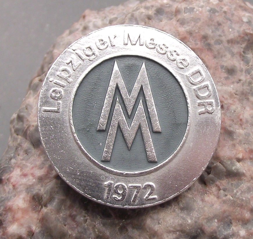 1972 MM Leipzig Messe East German Trade Fair DDR GDR Logo Pin Badge