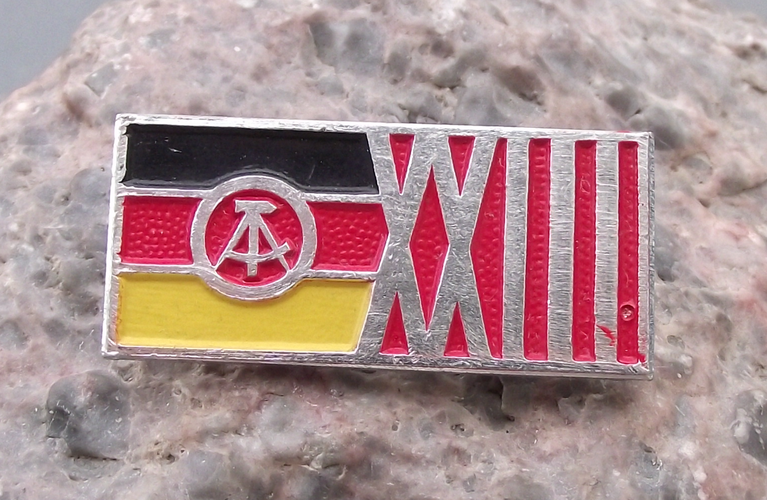 1972 German DDR GDR 23rd Anniversary East Germany Flag Pin Badge