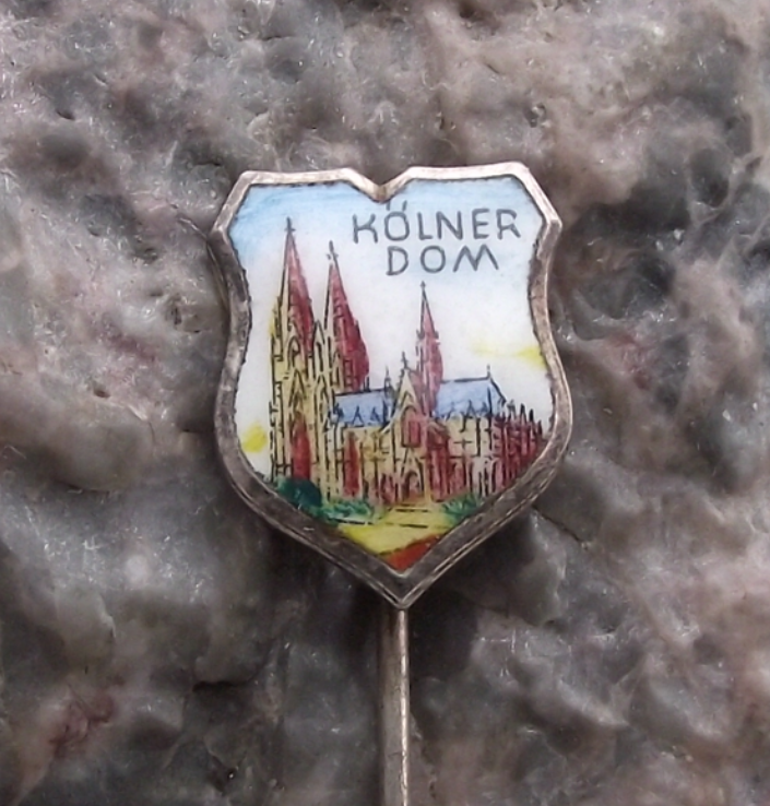 Vintage Koln Cologne German Cathedral Kolner Dom Shield Pin Badge