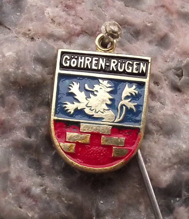 Vintage Gohren Rugen East German DDR Heraldic Crest Chain Pendant