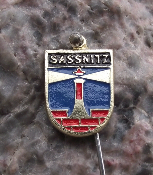 Vintage Sassnitz East German DDR Heraldic Crest Chain Pendant