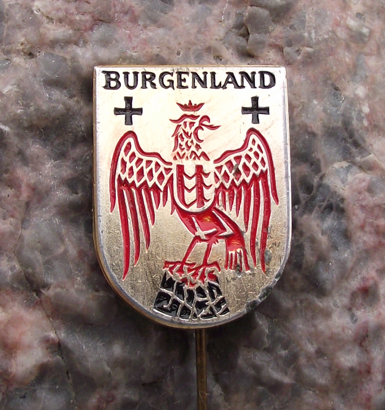 Vintage Burgenland Uninhabited Austrian Region Heraldic Crest Pin Badge