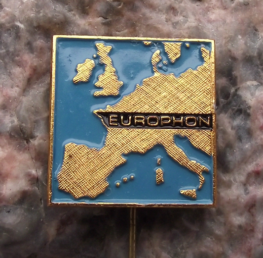 Vintage Europhon Transistor Record Player Audio Equipment Company Pin Badge