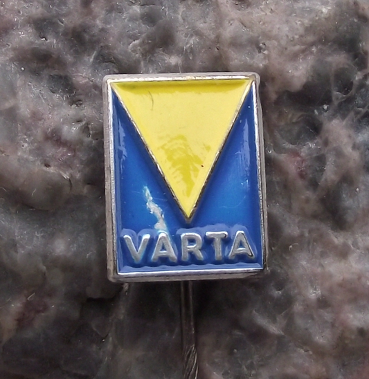 Vintage Varta German Battery Storage Engineering Company Pin Badge