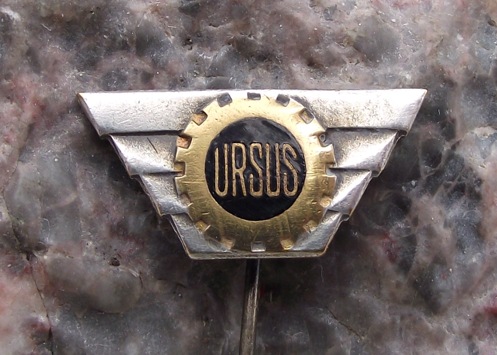 Vintage Ursus Poland Agriculture Farming Tractors Logo Pin Badge