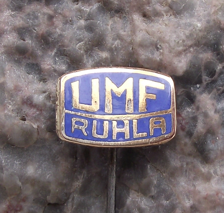 Vintage UMF Uhrenwerke Ruhla East German DDR GDR Watch Maker Pin Badge