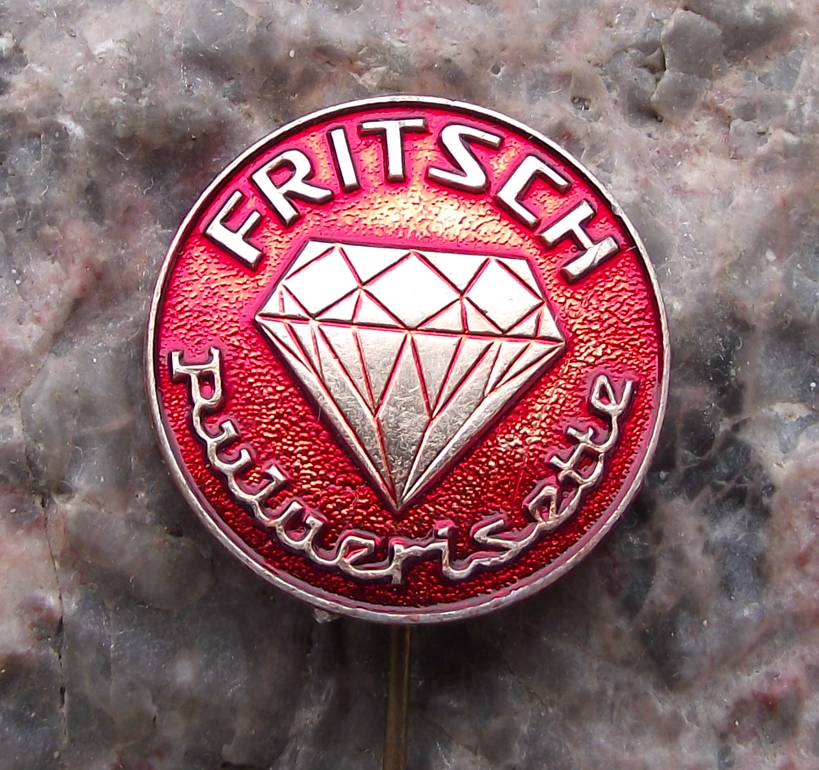 Vintage Fritsch German Pulverising Chemical Engineering Powders Pin Badge